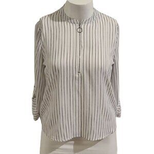 [Crescent & Willough]Half Zip Roll Up Sleeve-Sz XL